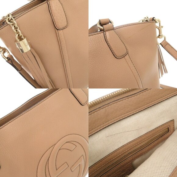 GUCCI Cream Leather Shoulder Bag - Picture 10 of 11